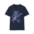 Rockin Cat Jam Session Guitar T-Shirt, Musical Kitty Tee, Music Lover Top, Cool Cat Shirt, Guitarist Gift Idea, Cat Band Concert Wear