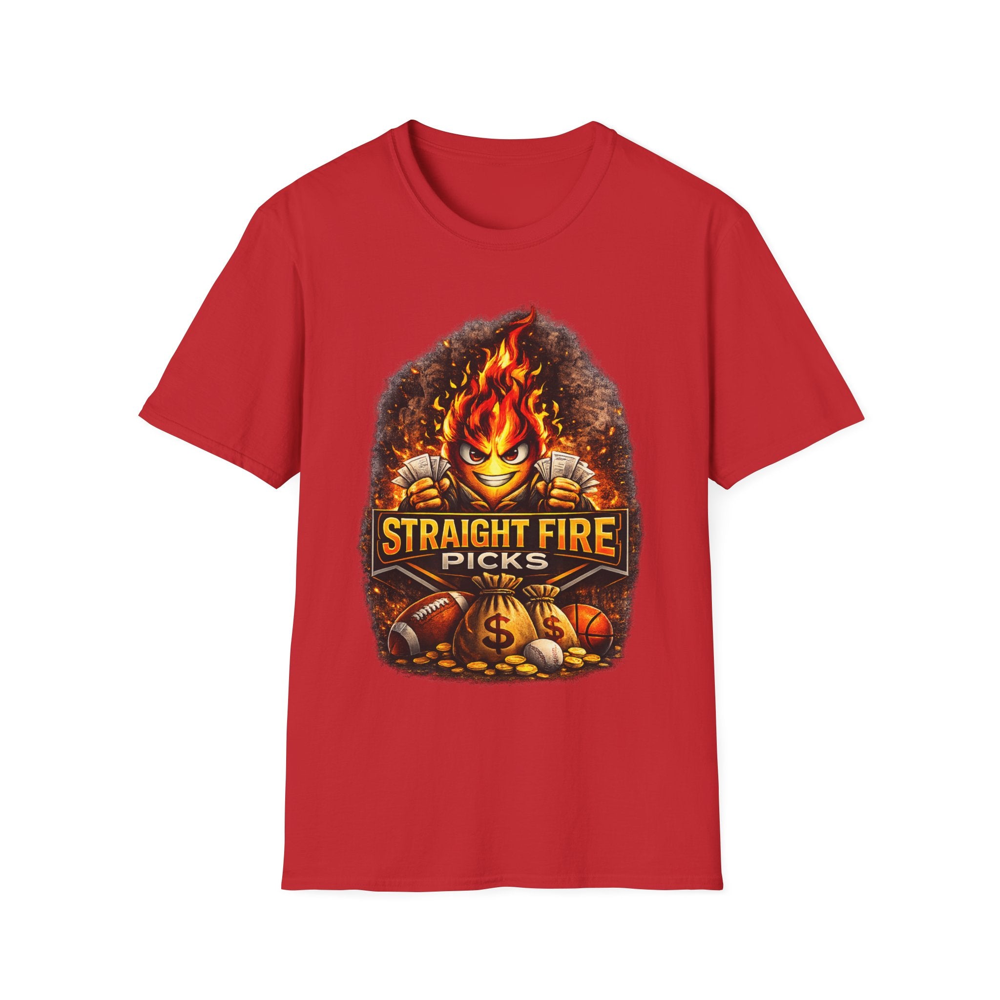 Straight Fire Picks™ Hot Streak Graphic T-Shirt, Sports Betting Shirt