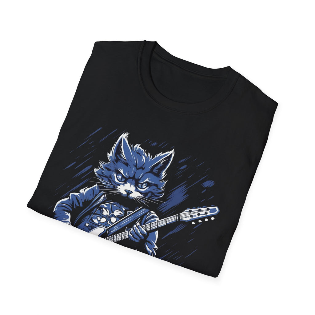 Rockin Cat Jam Session Guitar T-Shirt, Musical Kitty Tee, Music Lover Top, Cool Cat Shirt, Guitarist Gift Idea, Cat Band Concert Wear