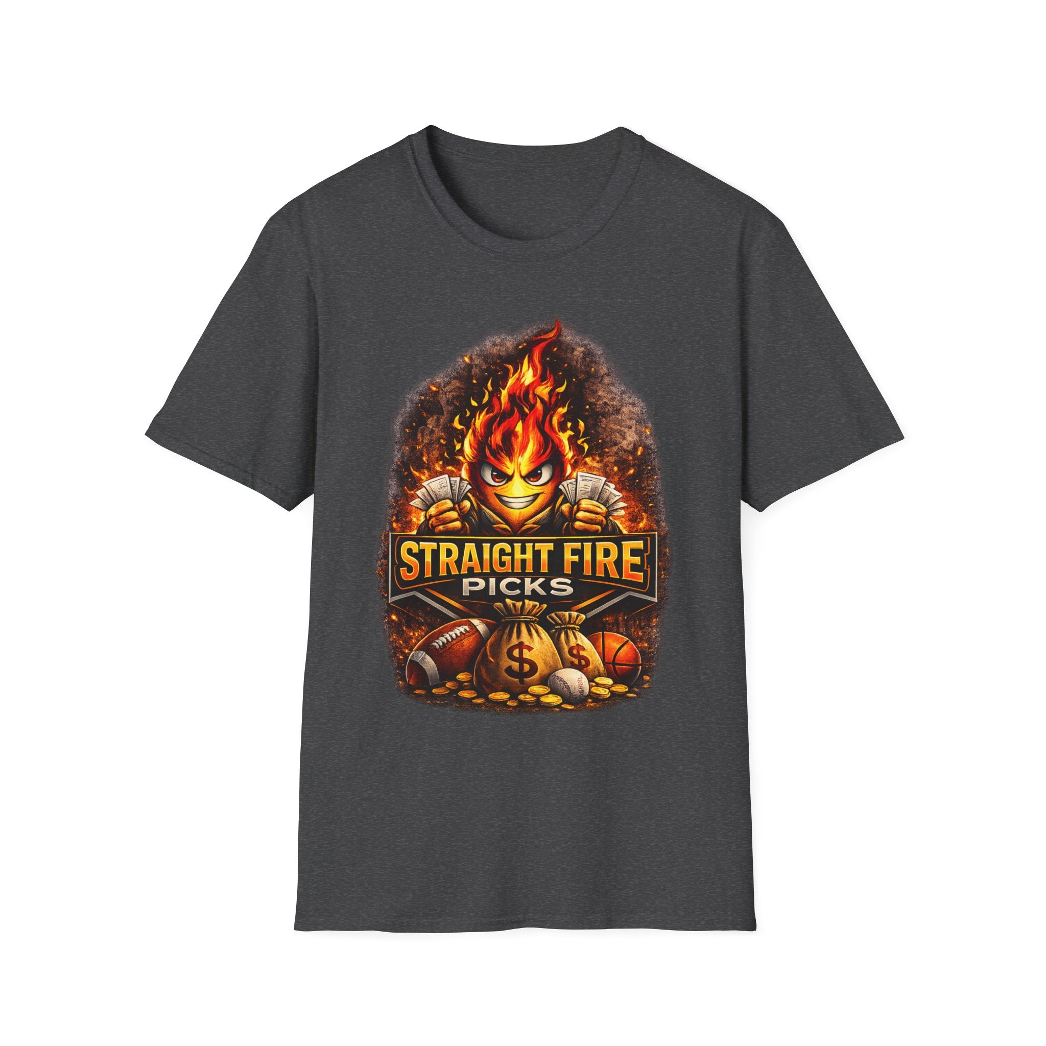 Straight Fire Picks™ Hot Streak Graphic T-Shirt, Sports Betting Shirt