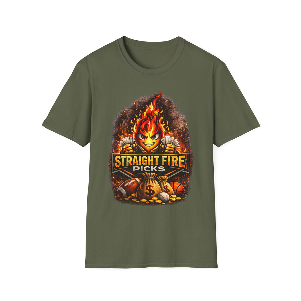 Straight Fire Picks™ Hot Streak Graphic T-Shirt, Sports Betting Shirt