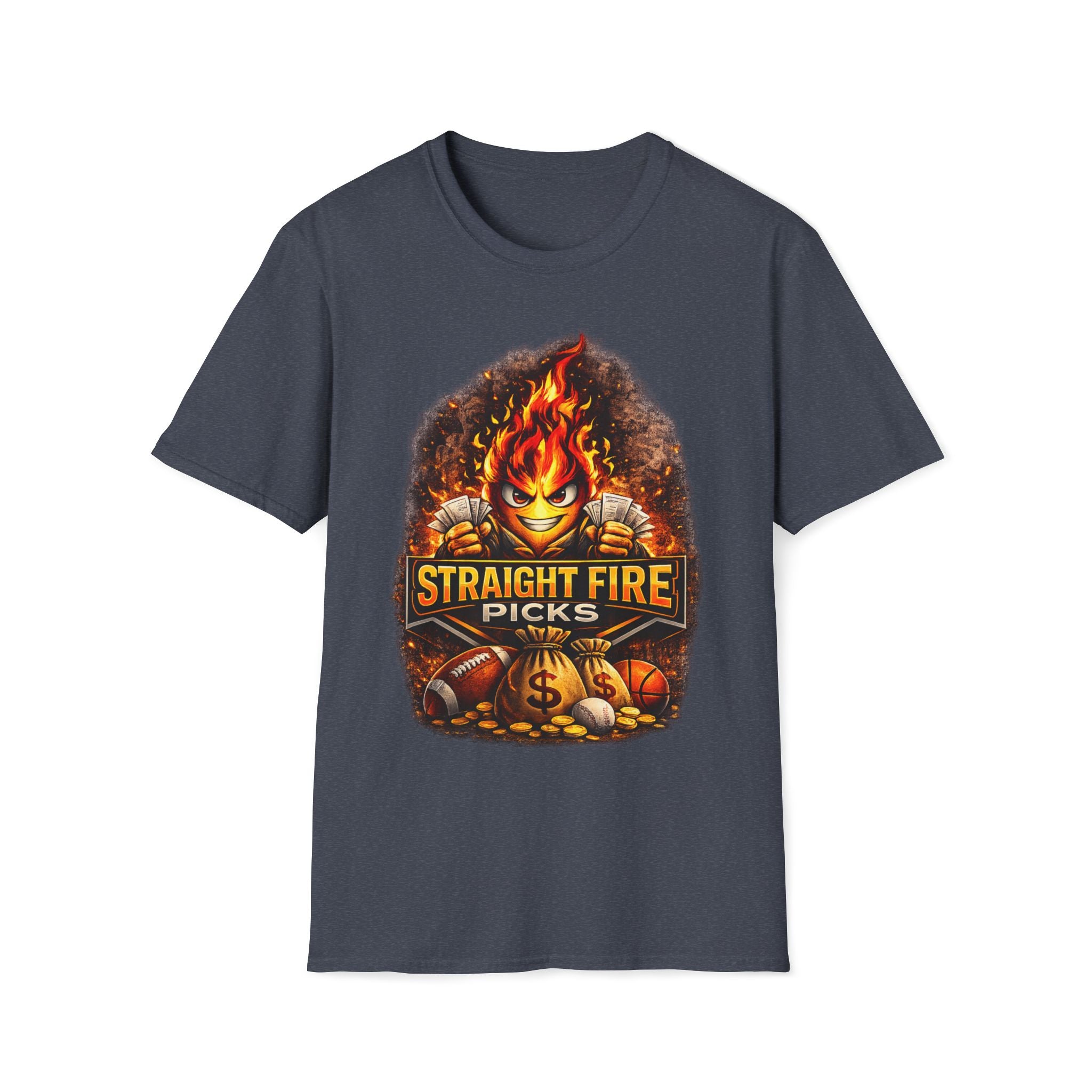 Straight Fire Picks™ Hot Streak Graphic T-Shirt, Sports Betting Shirt