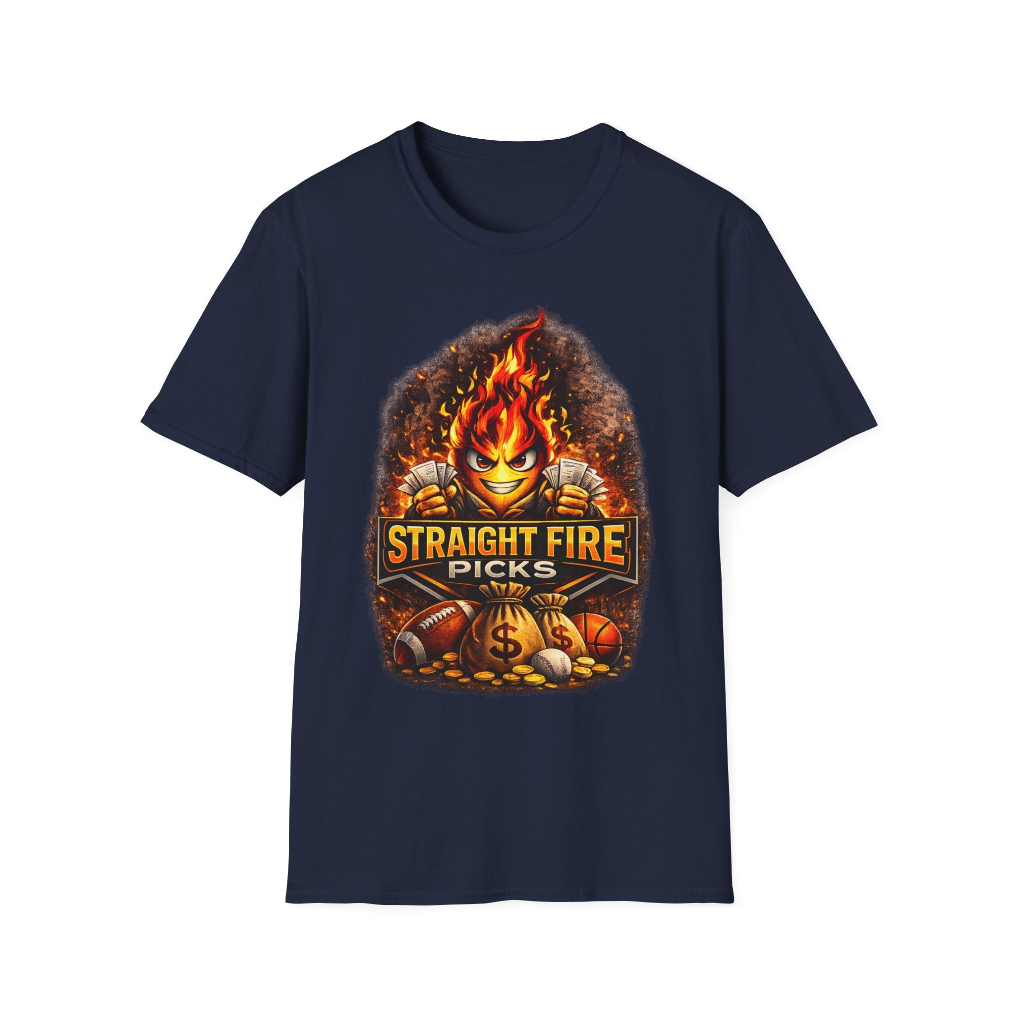 Straight Fire Picks™ Hot Streak Graphic T-Shirt, Sports Betting Shirt
