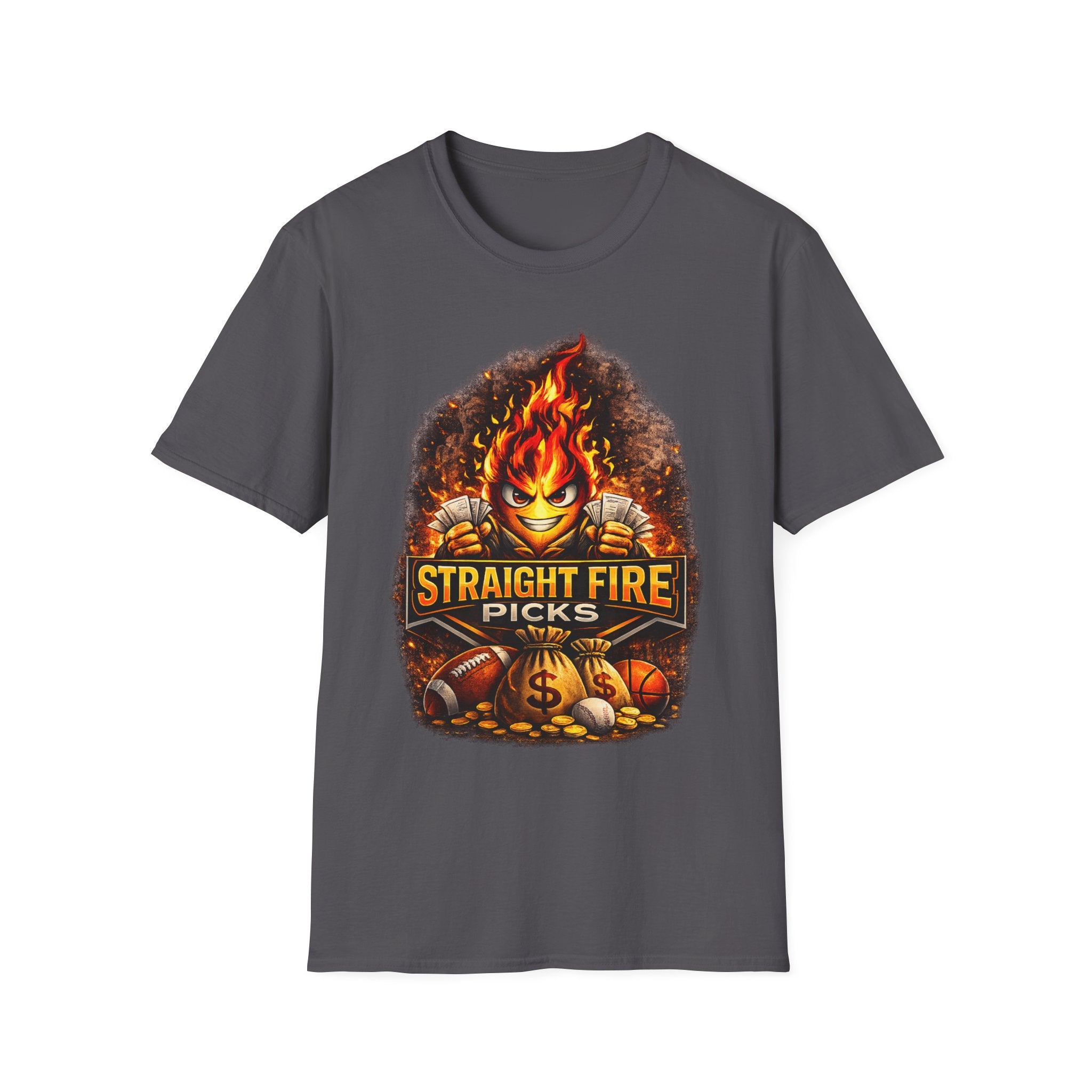 Straight Fire Picks™ Hot Streak Graphic T-Shirt, Sports Betting Shirt